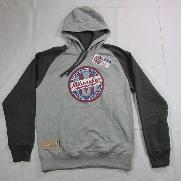 Milwaukee Tools Men's Limited Edition 1924 Work Hoodie Pullover Sweatshirt Grey - Picture 1 of 2